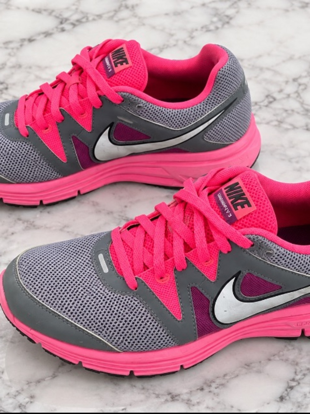 Nike Lunarfly 3 Women’s Running Shoes Gray Pink Size 8